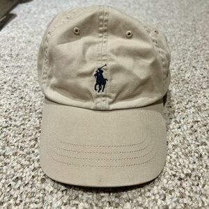 Polo by Ralph Lauren Beige Cap with Navy Logo